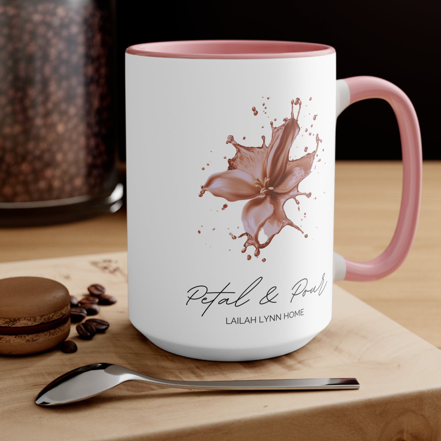 Petal & Pour Accent Mug "Enjoy Life's Little Luxuries"