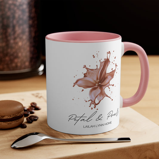 Petal & Pour Accent Mug "Enjoy Life's Little Luxuries"