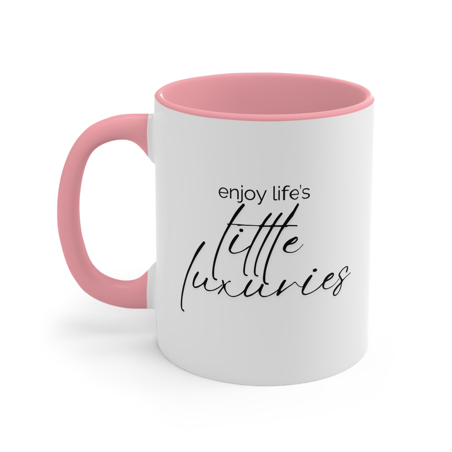 Petal & Pour Accent Mug "Enjoy Life's Little Luxuries"