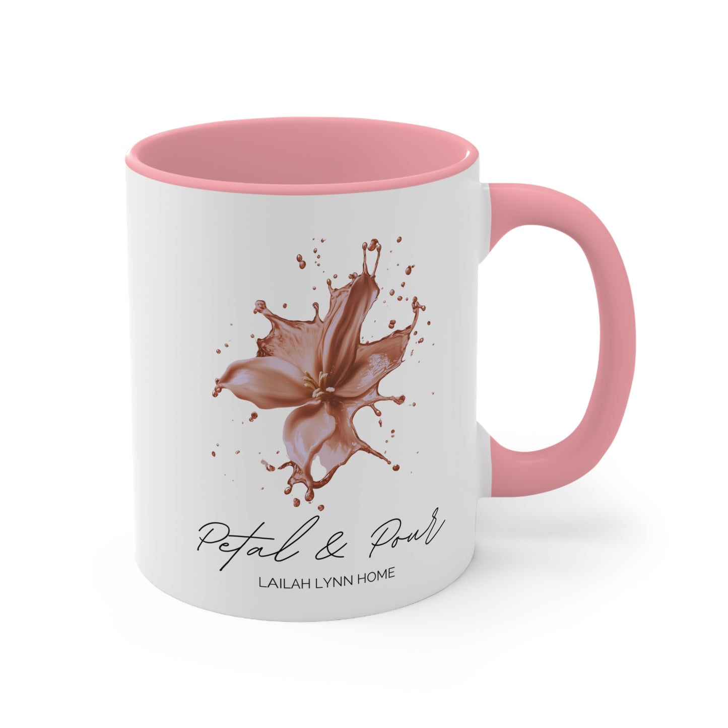 Petal & Pour Accent Mug "Enjoy Life's Little Luxuries"