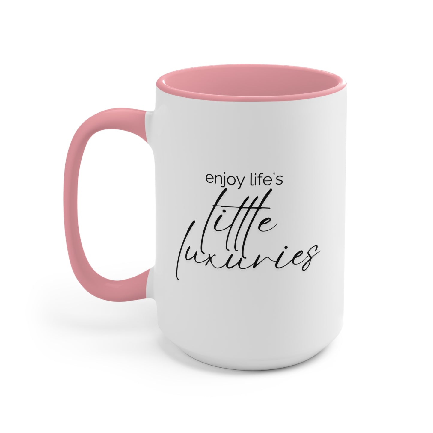 Petal & Pour Accent Mug "Enjoy Life's Little Luxuries"